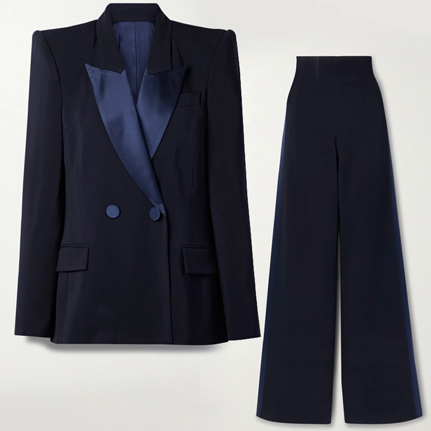 Navy Blue Women's 2 Piece Set  - Double Breasted Blazer review and price