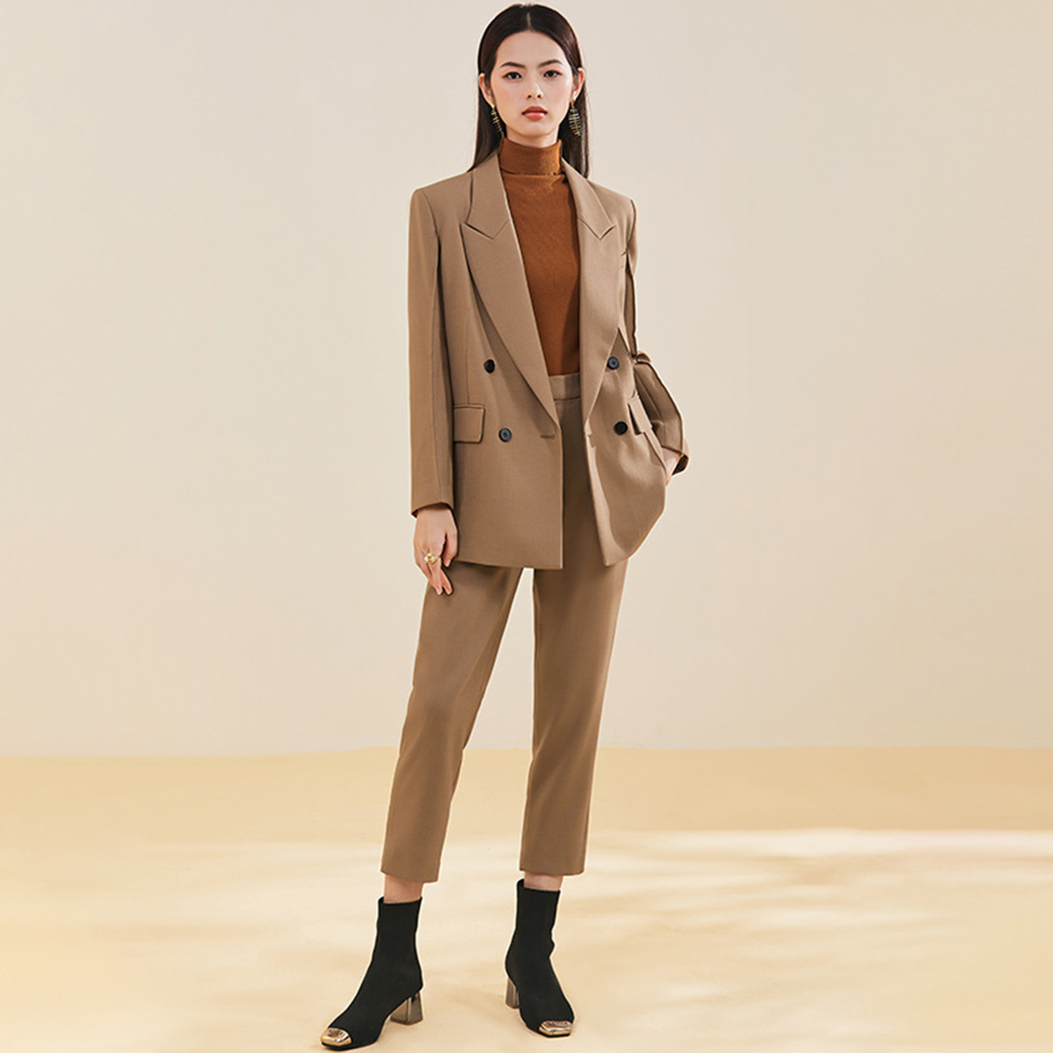 Allingentle Women's Suit Slim  - Double Breasted Blazer review and price
