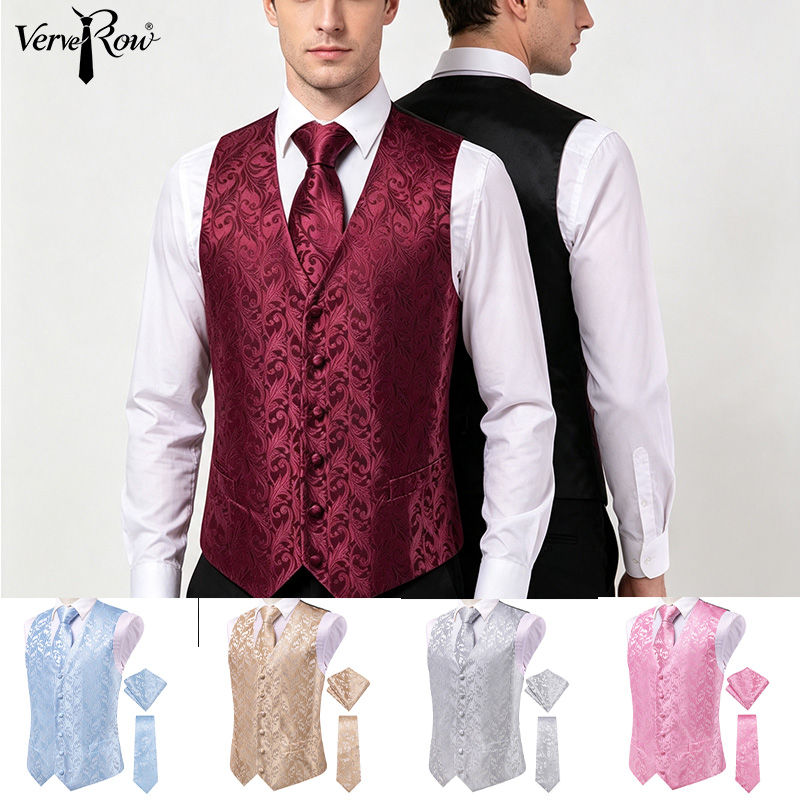 VerveRow Men Burgundy Floral J - Men'S Formal Wear Ties review and price