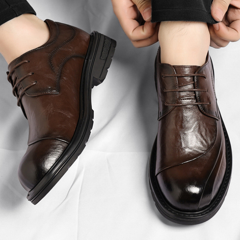 Brown Burnished Genuine Leathe - Men'S Formal Wear For A Wedding review and price
