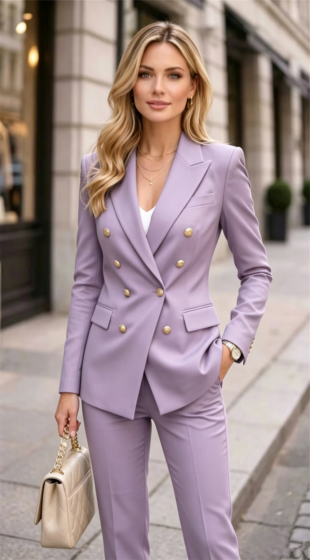 Lavender Women's Double Bested - Double Breasted Blazer review and price