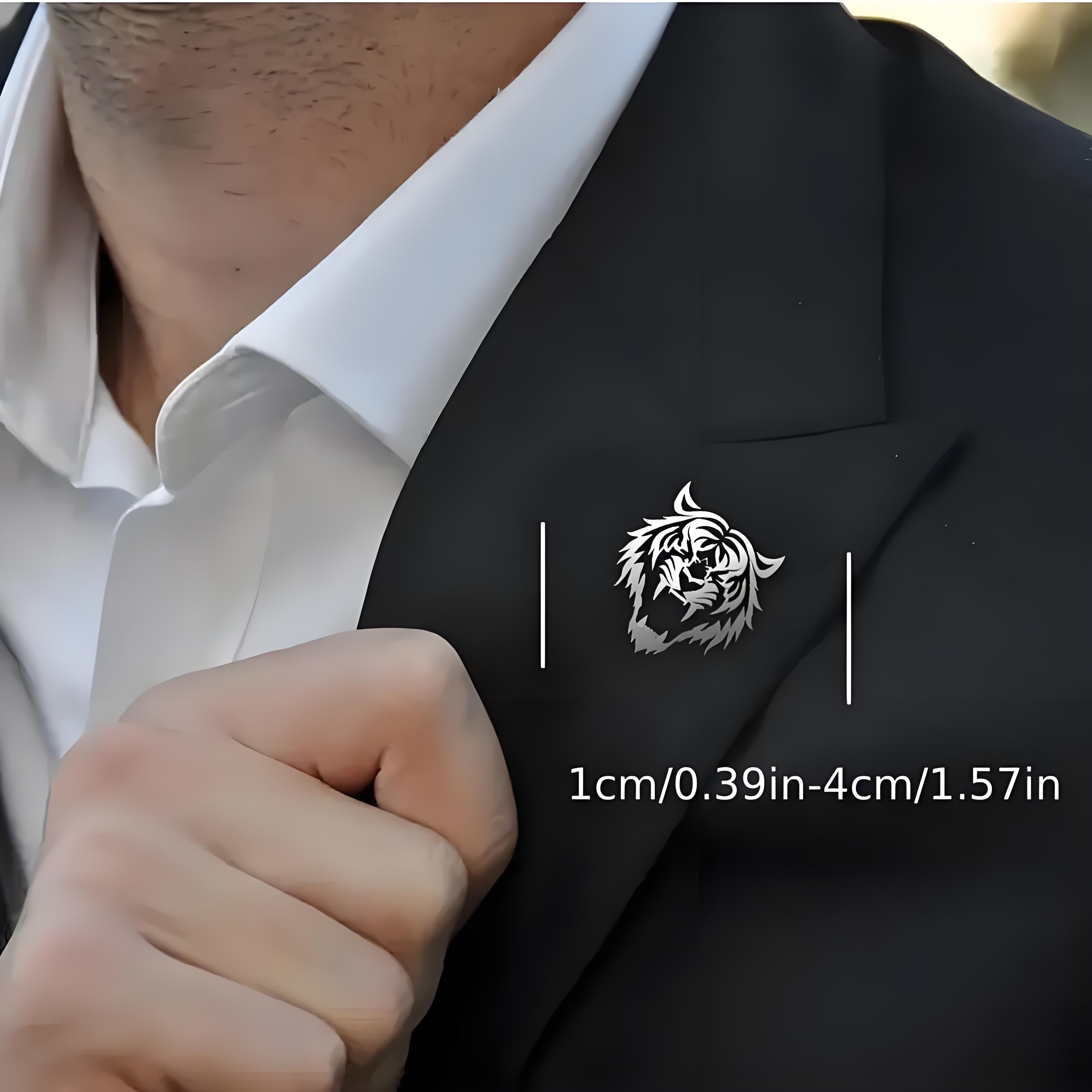 Men's Stainless Steel Tiger He - Tuxedo Lapel Pin review and price