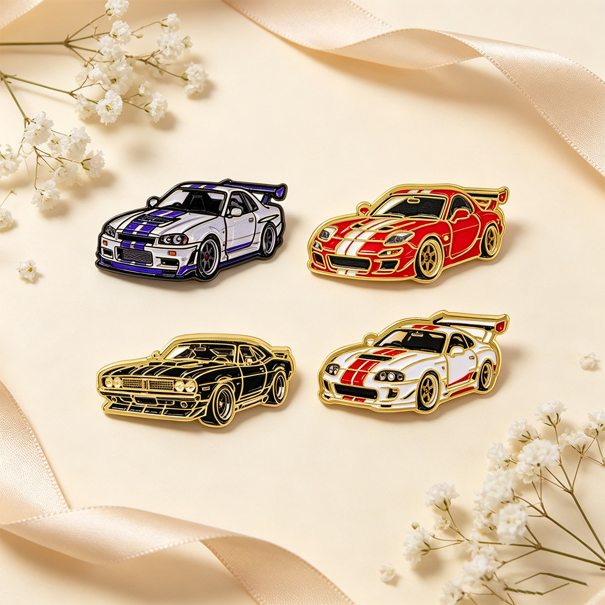 4pcs/set Racing Cars Brooch fo - Tuxedo Lapel Pin review and price