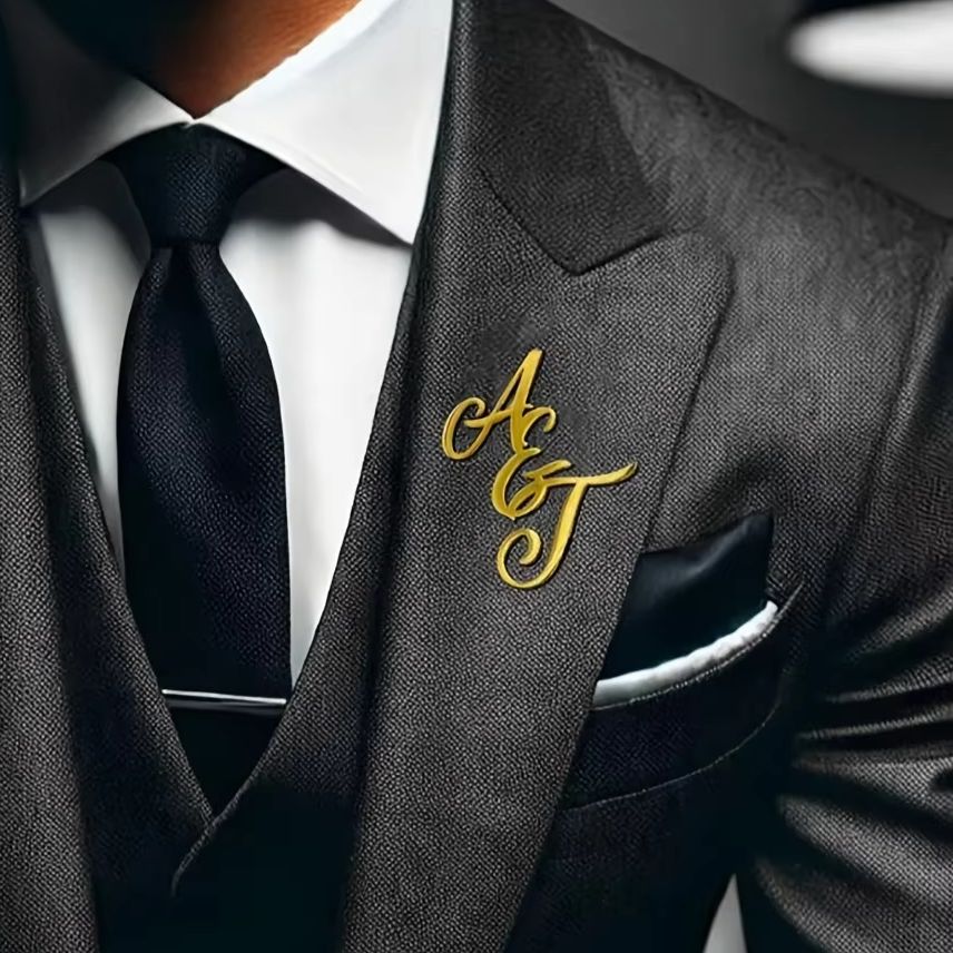 Custom Monogram Initial Name S - Tuxedo Lapel Pin review and price