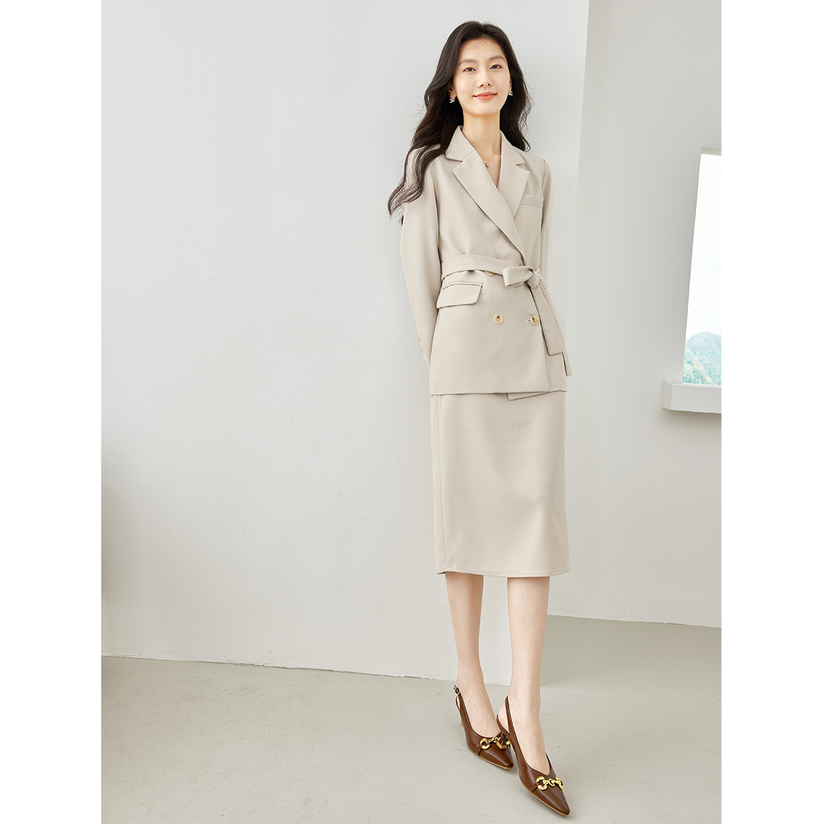 VIMLY Women's Two Piece Set 20 - Double Breasted Blazer review and price