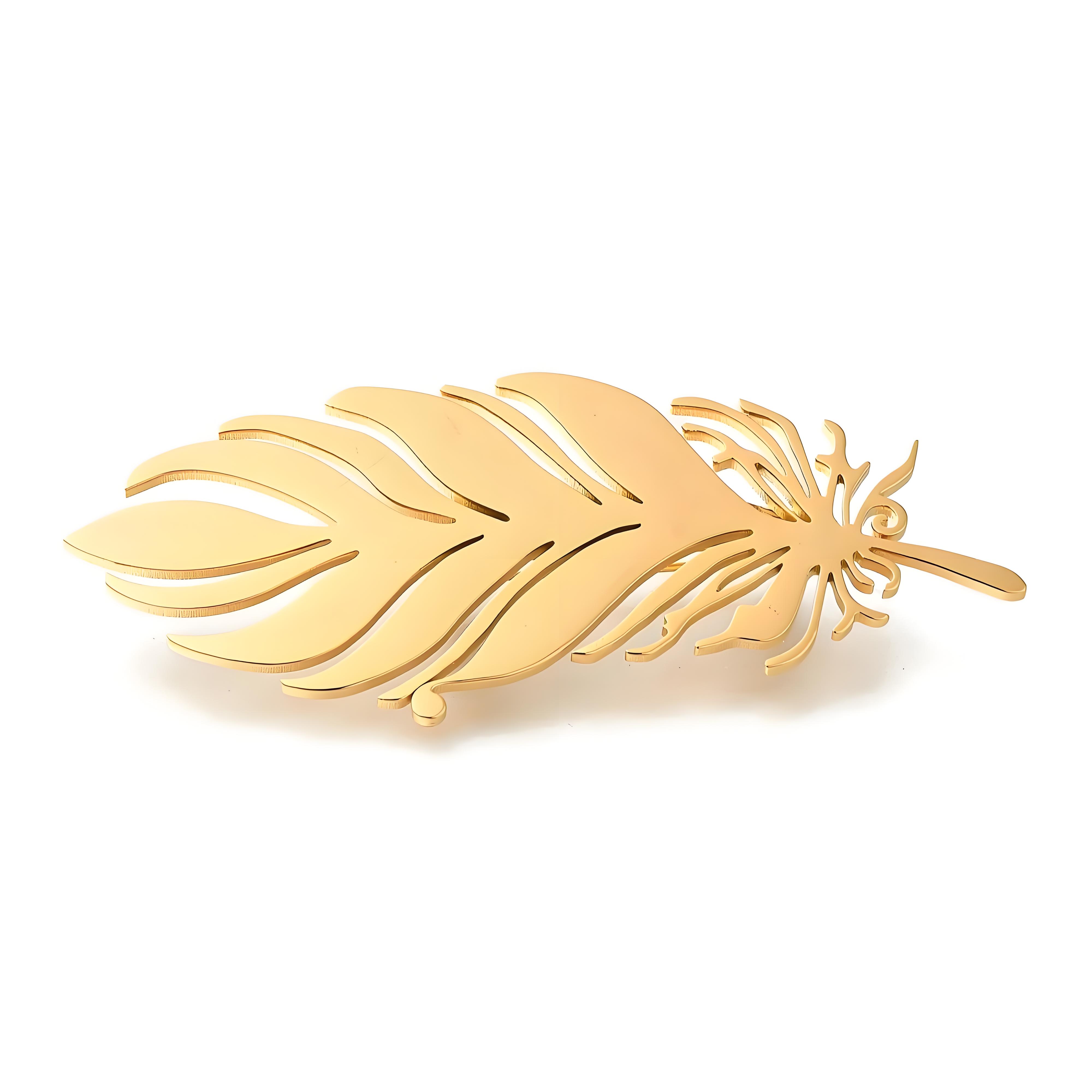 Gold - Plated Feather Brooch,  - Tuxedo Lapel Pin review and price